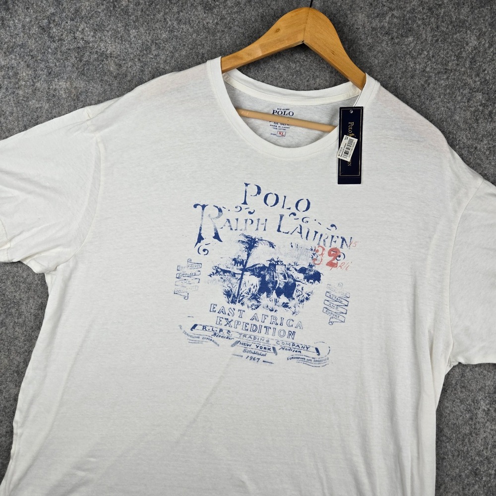 Vintage Polo Ralph Lauren Shirt Mens XL White East Africa Expedition Safari NWT